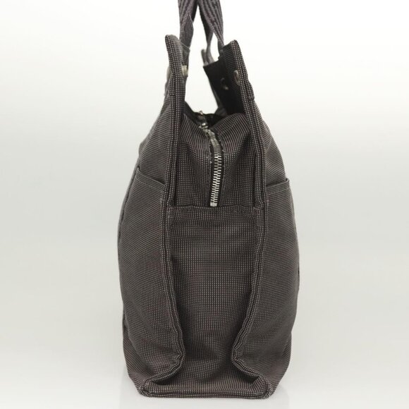 HERMES Her Line MM Hand Bag Canvas Gray Auth 121140 - Picture 5 of 16